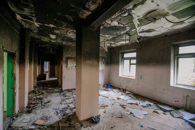 Fire damage inside a home